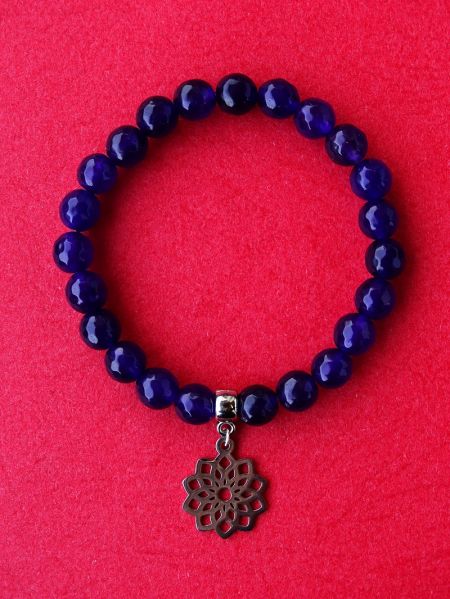 Purple Jade Faceted and Mandala Pendant, Bracelet